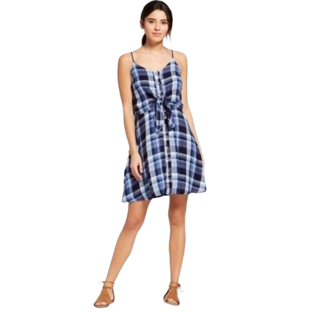 Plaid Tie Front SunDress